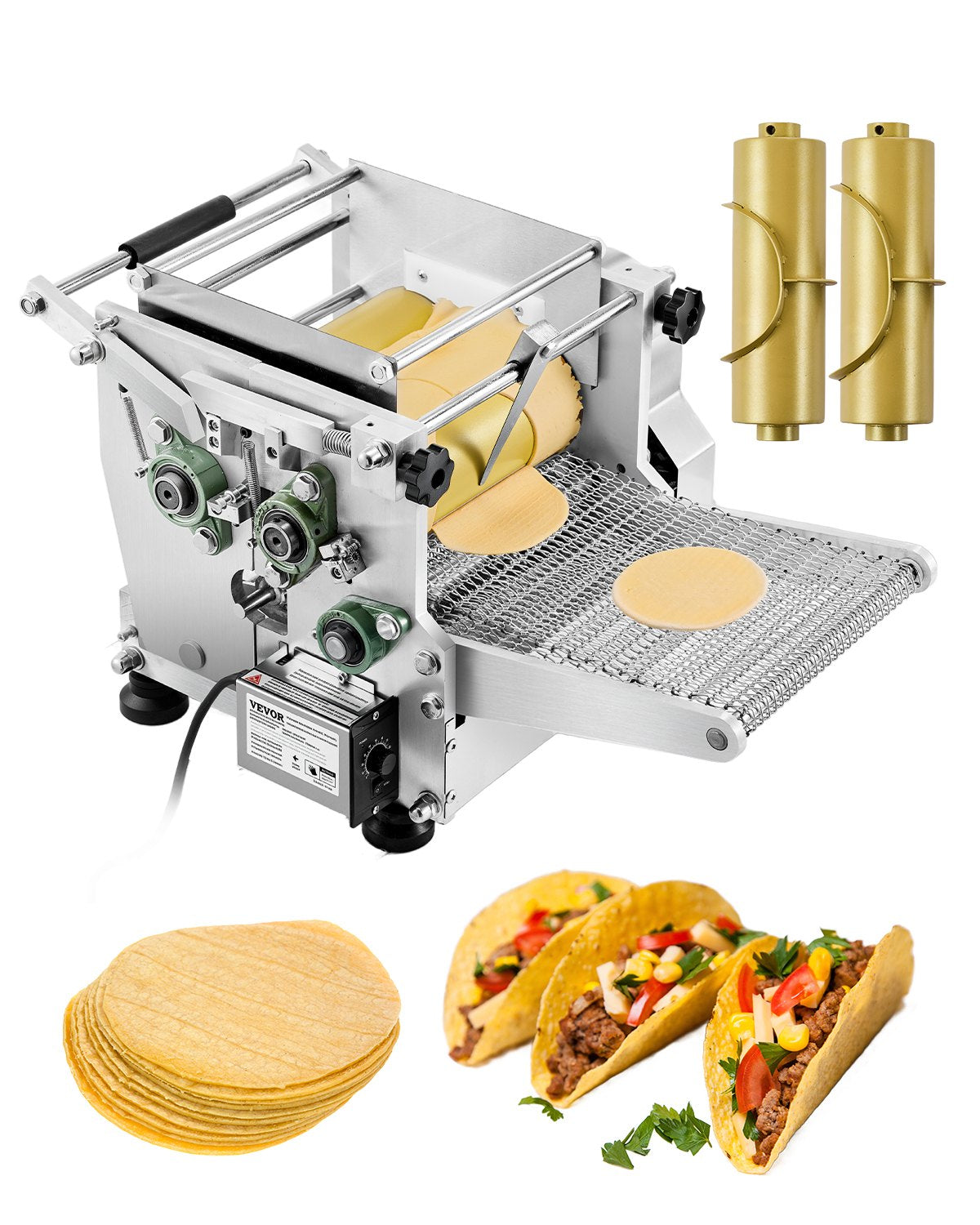 VEVOR Electric Tortilla Maker, Automatic Corn Tortilla Making Machine with Non-Stick Coating and Two Molds(4 in + 6 in), Electric Chapatti Machine Suitable for Produce Sopes Pita Tortilla Pizza - DDYMBJDDK46IMCBSIV1 - view 1