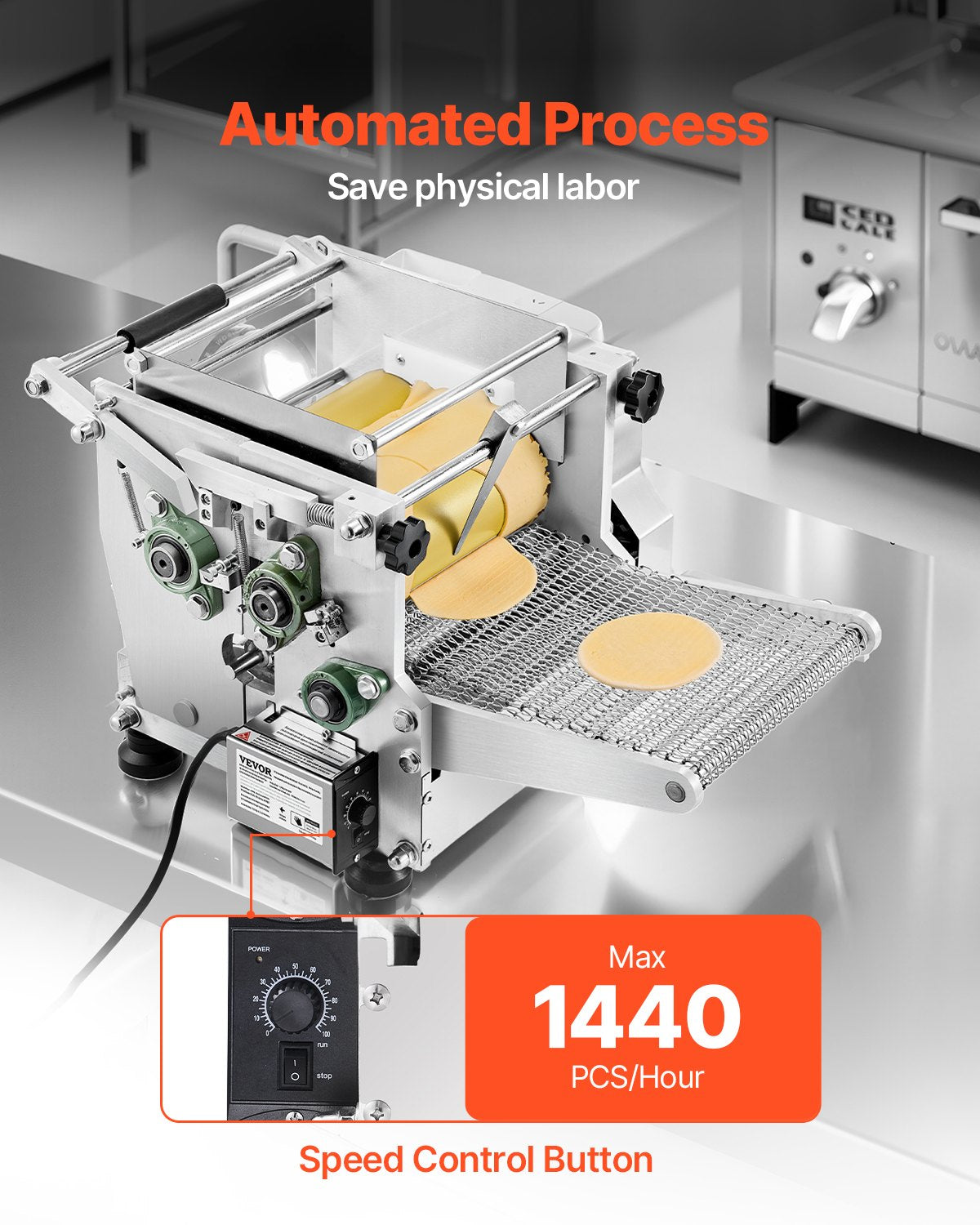 VEVOR Electric Tortilla Maker, Automatic Corn Tortilla Making Machine with Non-Stick Coating and Two Molds(4 in + 6 in), Electric Chapatti Machine Suitable for Produce Sopes Pita Tortilla Pizza - DDYMBJDDK46IMCBSIV1 - view 3