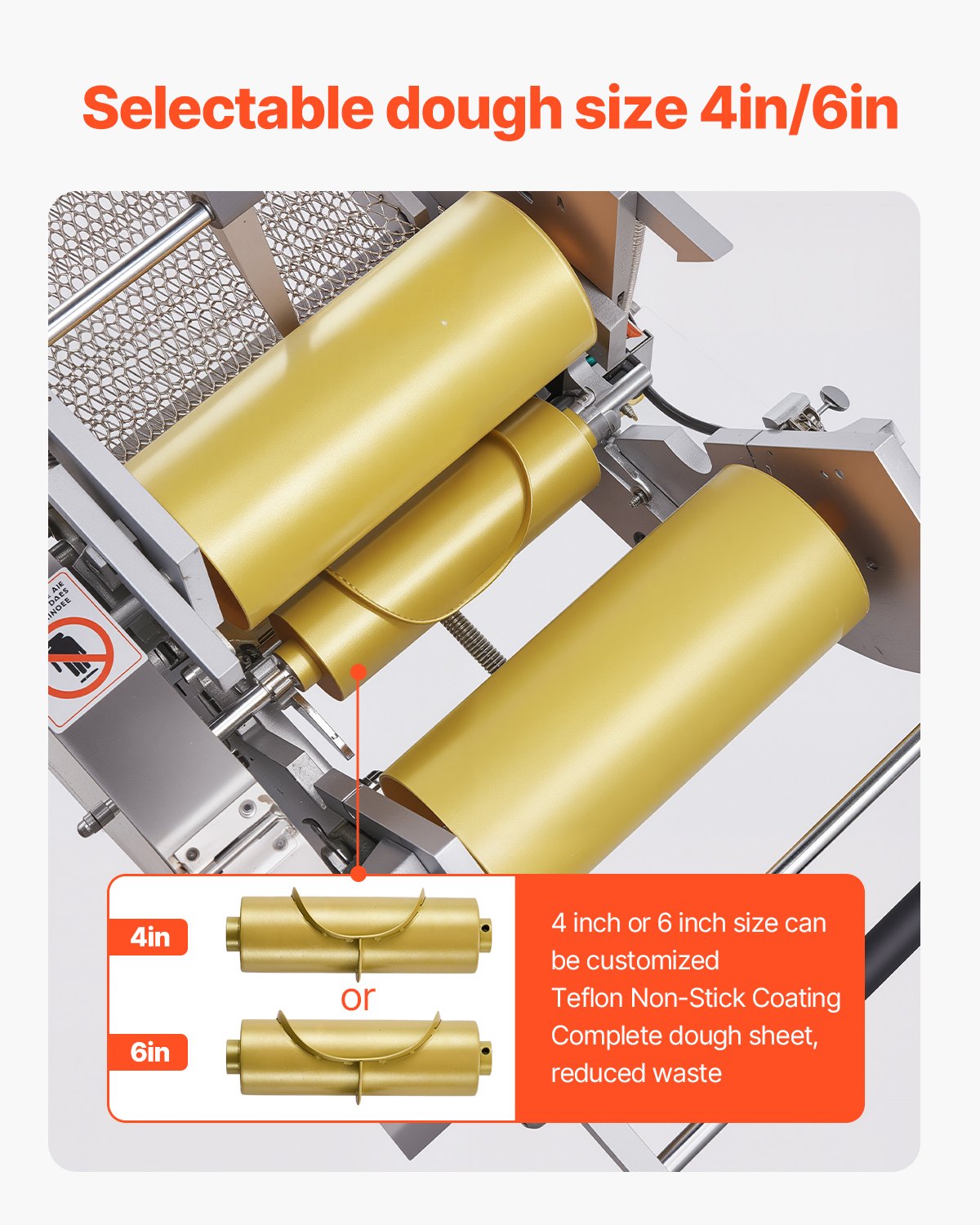 VEVOR Electric Tortilla Maker, Automatic Corn Tortilla Making Machine with Non-Stick Coating and Two Molds(4 in + 6 in), Electric Chapatti Machine Suitable for Produce Sopes Pita Tortilla Pizza - DDYMBJDDK46IMCBSIV1 - view 5