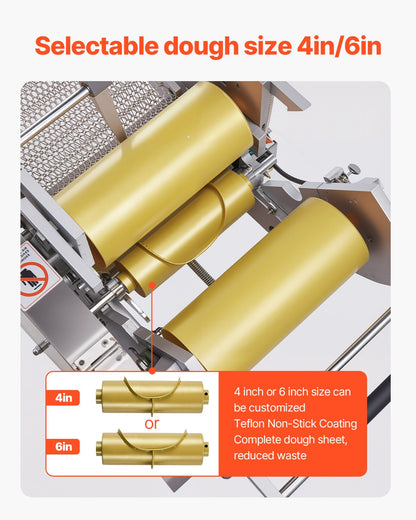 VEVOR Electric Tortilla Maker, Automatic Corn Tortilla Making Machine with Non-Stick Coating and Two Molds(4 in + 6 in), Electric Chapatti Machine Suitable for Produce Sopes Pita Tortilla Pizza - DDYMBJDDK46IMCBSIV1 - view 5