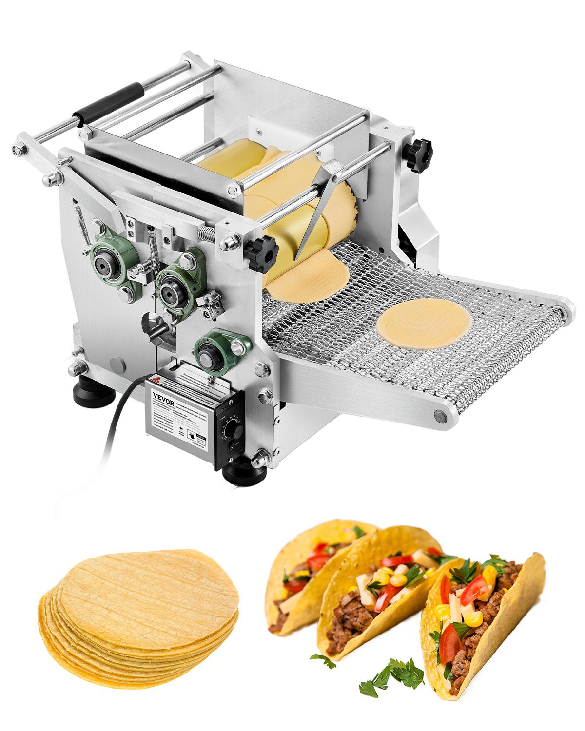 VEVOR Electric Tortilla Maker, 5.5 Inch Diameter Automatic Corn Tortilla Making Machine with Non-Stick Coating, Electric Chapatti Machine Suitable for Produce Sopes Gorditas Roti Pita Tortilla Pizza - DDYMBJDDK55I9RU9JV1 - view 1