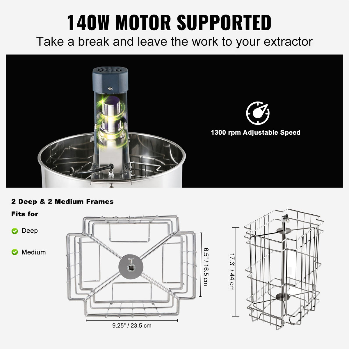 VEVOR Honey Extractor - Select Your Configuration - DDYMJ15140W24UGF1V1 - view 3