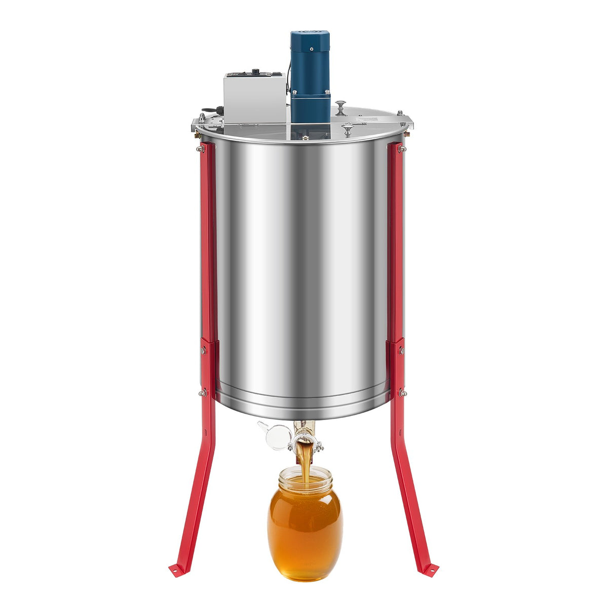 VEVOR Electric Honey Extractor, 6 Frame Honey Spinner with Transparent Lid, 140W Stainless Steel Honeycomb Drum Spinner, Height Adjustable, Honeycomb Extraction Equipment for Beekeeping - DDYMJ30BXG18WQC6L001V1 - view 1