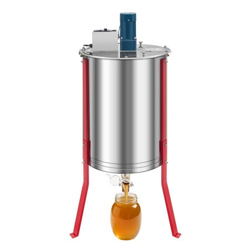 VEVOR Electric Honey Extractor, 6 Frame Honey Spinner with Transparent Lid, 140W Stainless Steel Honeycomb Drum Spinner, Height Adjustable, Honeycomb Extraction Equipment for Beekeeping - DDYMJ30BXG18WQC6L001V1 - view 2
