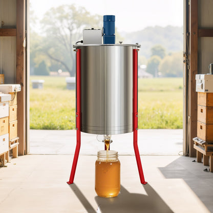 VEVOR Electric Honey Extractor, 6 Frame Honey Spinner with Transparent Lid, 140W Stainless Steel Honeycomb Drum Spinner, Height Adjustable, Honeycomb Extraction Equipment for Beekeeping - DDYMJ30BXG18WQC6L001V1 - view 9