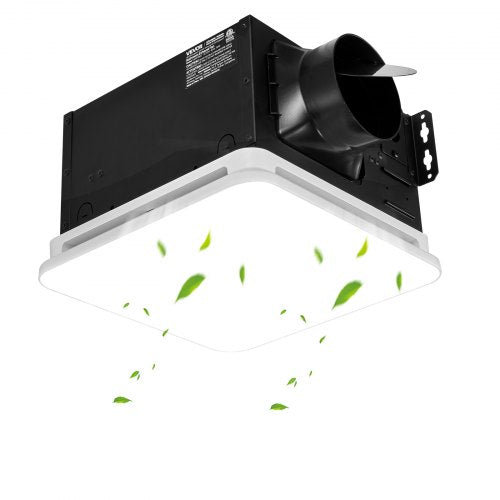 VEVOR Bathroom Exhaust Fan with LED Light, 110 CFM 4000K Bathroom Vent, 1.5 Sones Low-Noise, Premium Motor Ceiling Fan for Laundry Room, Storage Room, Home Ventilation, White - DDYSPQSW110CWJC8T001V6 - view 2