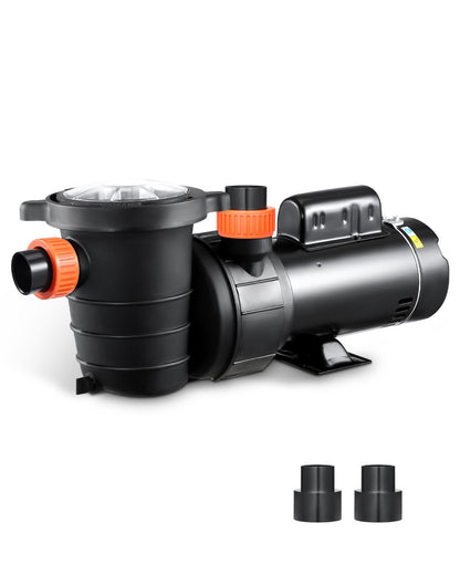 VEVOR Above Ground Pool Pump, 2HP/0.44HP, Dual Speed Swimming Pool Pump, High 118 GPM 56 ft Lift, Low 57 GPM 14 ft Lift, 110V 3450 RPM with Strainer Basket, 122°F Max Water Temp, for Hot Tubs Spas - DDYYCB110V206QFGJ001V1 - view 1