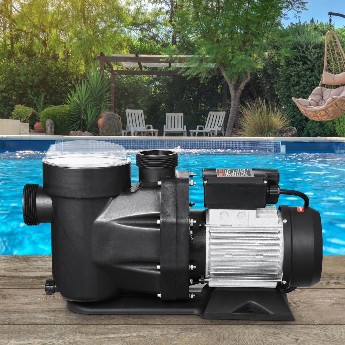 VEVOR Above Ground Pool Pump, 3 HP, 149 GPM Max Flow Single Speed Swimming Pool Pump, 220V 3450 RPM 42 ft Max Head Lift with PP Shell Strainer Basket, 122°F Max Water Temp, for Hot Tubs Spas, No Plug - DDYYCBDS220VGIPTSV7 - view 9