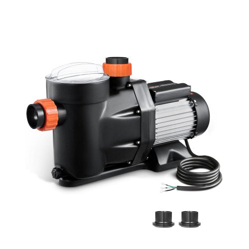VEVOR Above Ground Pool Pump, 1.5HP, 122 GPM Max Flow Single Speed Swimming Pool Pump, 220V 3450 RPM 55 ft Max Head Lift with PP Shell Strainer Basket, 122°F Max Water Temp, for Hot Tubs Spas, No Plug - DDYYCBDS220VJUV4LV7 - view 2