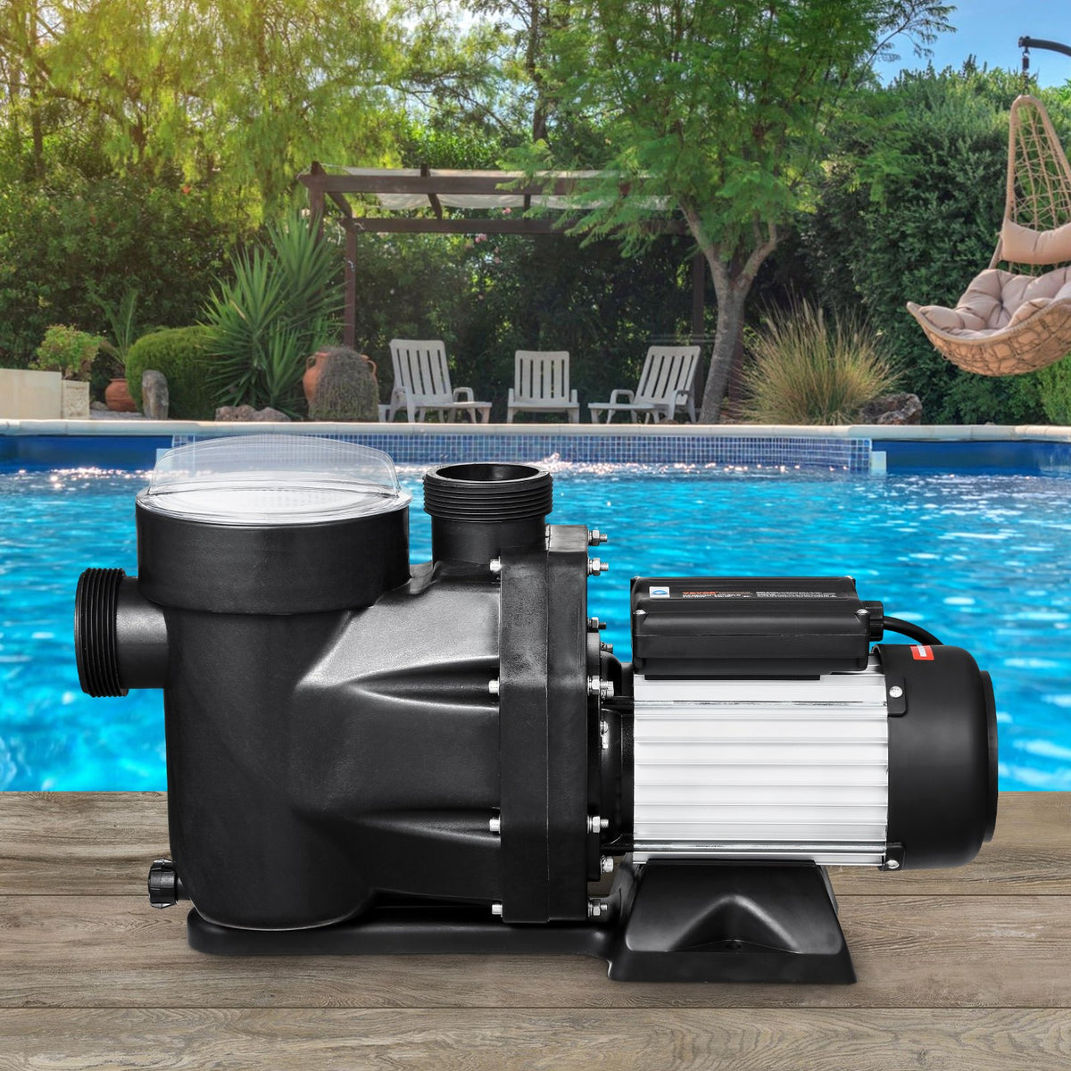 VEVOR Above Ground Pool Pump, 1.5HP, 122 GPM Max Flow Single Speed Swimming Pool Pump, 220V 3450 RPM 55 ft Max Head Lift with PP Shell Strainer Basket, 122°F Max Water Temp, for Hot Tubs Spas, No Plug - DDYYCBDS220VJUV4LV7 - view 9