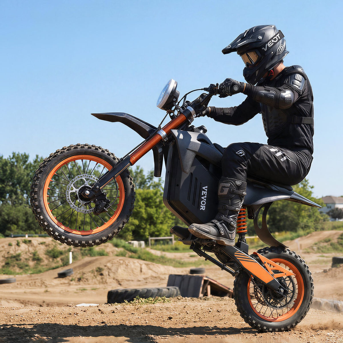 VEVOR Electric Dirt Bike for Teens Adults, 2000W Motor, 31 MPH Speed, 31 Miles Max Range, 48V 22.5Ah Battery, Off-Road Motorcycle with Light, Display, Dual Suspension & Hydraulic Brakes for Age 14+ - DDYYMT48V21AQ73JH001V1 - view 9