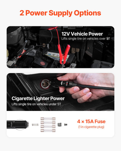 VEVOR Electric Car Jack, 5 Tons /11000 lbs, Electric Scissor Jack with Built-In Inflator, 12V Adjustable Tire Change Replacement with Secure Hammer & LED Light, Portable Jack kit for Sedan, SUV, Truck - DDYYQJDTJJTD54OTNV9 - view 7