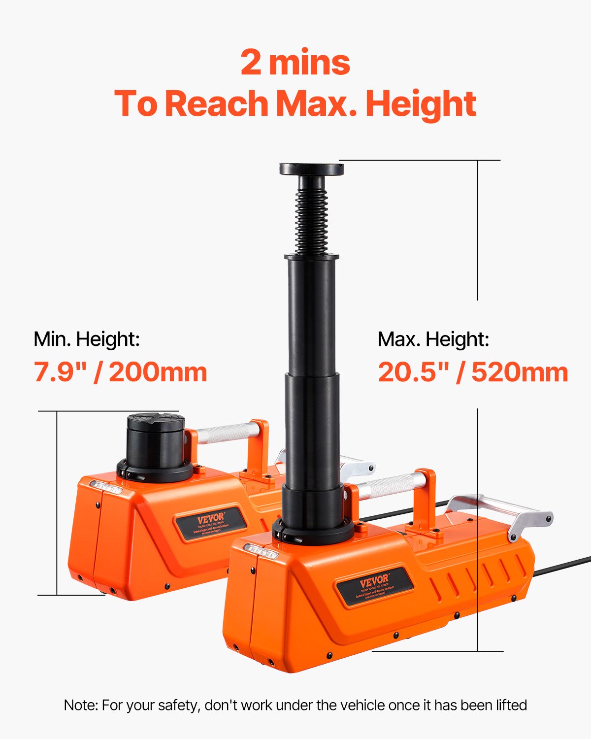 VEVOR Electric Car Jack, 15 Tons /33000 lbs, Adjustable Electric Scissor Jack with High Load Capacity, 12V Dual-Powered Tire Change Replacement with LED Light, Portable Jack kit for Sedan, SUV, Truck - DDYYQJDTJWW1WAAB7V9 - view 4