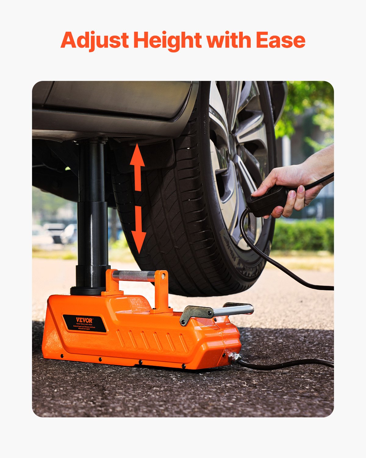 VEVOR Electric Car Jack, 15 Tons /33000 lbs, Adjustable Electric Scissor Jack with High Load Capacity, 12V Dual-Powered Tire Change Replacement with LED Light, Portable Jack kit for Sedan, SUV, Truck - DDYYQJDTJWW1WAAB7V9 - view 5