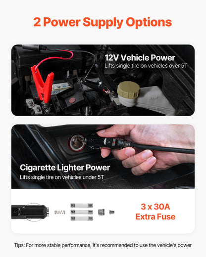 VEVOR Electric Car Jack, 15 Tons /33000 lbs, Adjustable Electric Scissor Jack with High Load Capacity, 12V Dual-Powered Tire Change Replacement with LED Light, Portable Jack kit for Sedan, SUV, Truck - DDYYQJDTJWW1WAAB7V9 - view 7