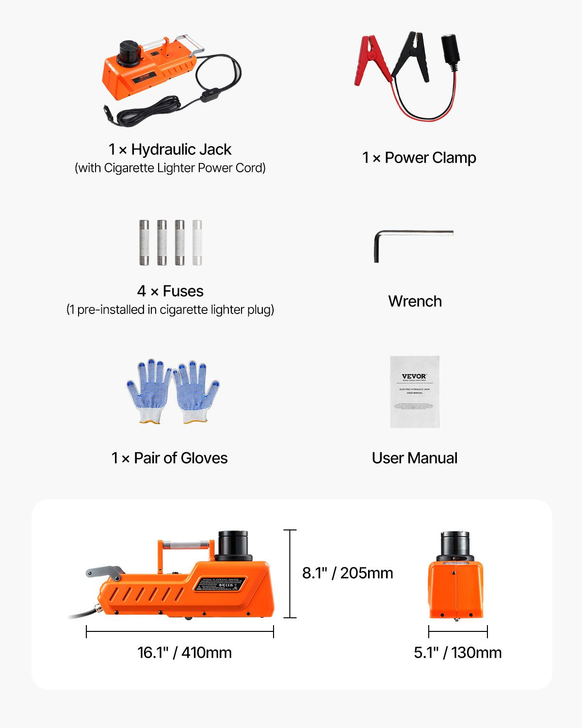 VEVOR Electric Car Jack, 15 Tons /33000 lbs, Adjustable Electric Scissor Jack with High Load Capacity, 12V Dual-Powered Tire Change Replacement with LED Light, Portable Jack kit for Sedan, SUV, Truck - DDYYQJDTJWW1WAAB7V9 - view 8