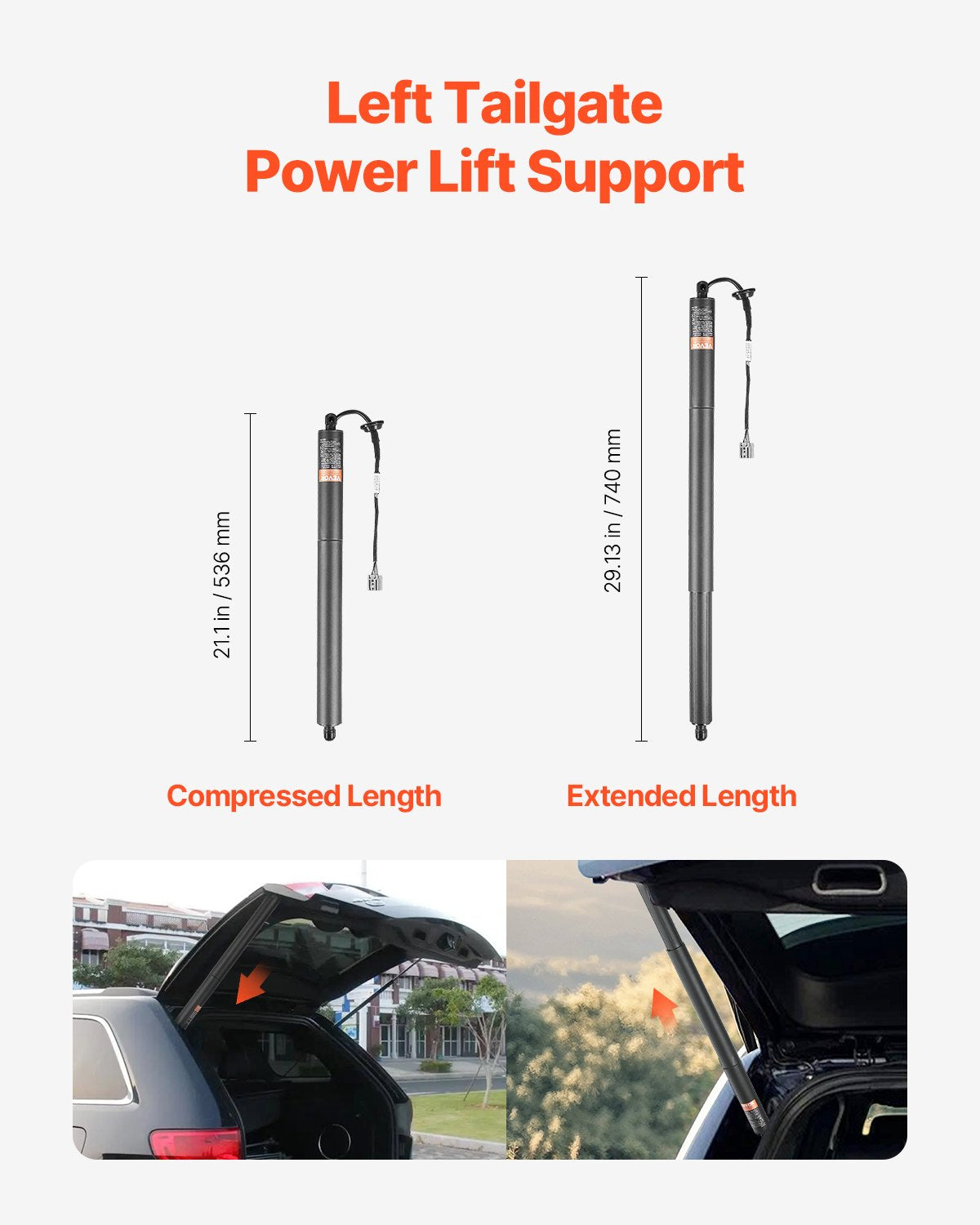 VEVOR Rear Left Tailgate Power Lift Support, Compatible with 2011-2012 Jeep Grand Cherokee WK2 Series, Electric Liftgate Actuator, Trunk Tailgate Hatch Shock Strut Replaces OE# 55399277AD 55399277AC - DDZCG1GZCDL2YI1EFV9 - view 4