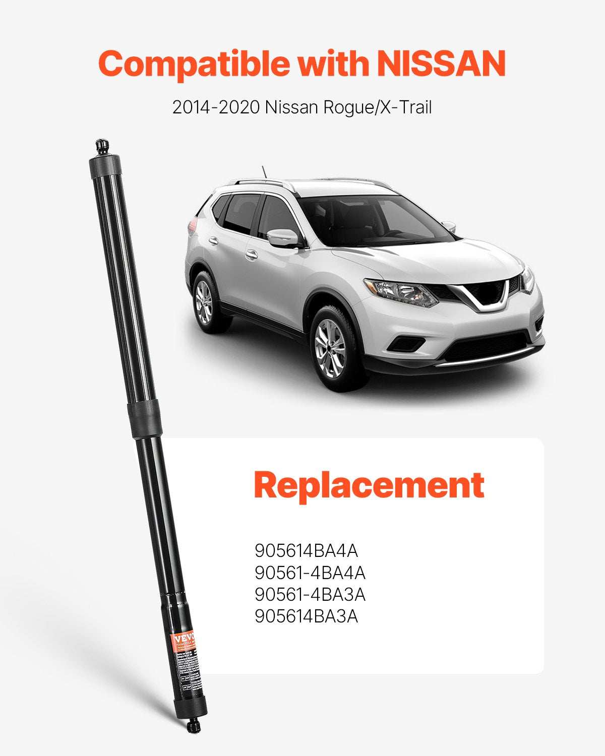 VEVOR Rear Left & Right Tailgate Power Lift Support, Compatible with 2014-2020 Nissan Rogue/X-Trail, Electric Tailgate Liftgate Power Hatch Shock Strut Replace OE# 905614BA4A 90561-4BA4A (2PCS) - DDZCG2JSCDL2G5UY2V9 - view 3
