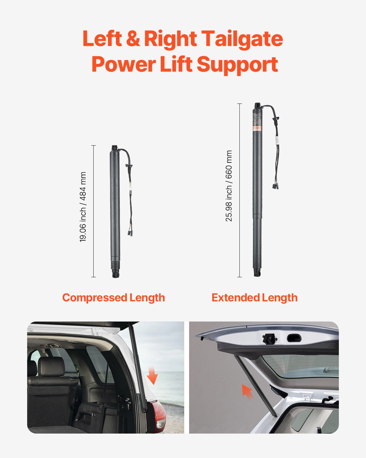 VEVOR Rear Left & Right Tailgate Power Lift Support, Compatible with 2012-2020 Skoda Octavia III, Electric Tailgate Liftgate Power Hatch Shock Strut Replace OE# 575827851 575827851A 575827851B (2PCS) - DDZCG2JSCDL2Y335GV9 - view 4