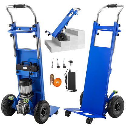 VEVOR Electric Stair Climbing Dolly, 880lbs Electric Stair Climbing Hand Trucks with 157.5in Rope & Extendable Handle, Heavy Duty Stair Climber for Warehouse Logistics, Moving Furniture(Blue) - DDZLPLC880LBAYRVWV1 - view 1