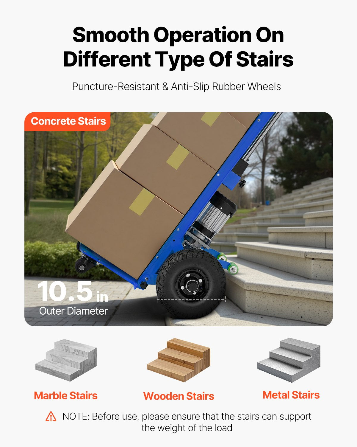 VEVOR Electric Stair Climbing Dolly, 880lbs Electric Stair Climbing Hand Trucks with 157.5in Rope & Extendable Handle, Heavy Duty Stair Climber for Warehouse Logistics, Moving Furniture(Blue) - DDZLPLC880LBAYRVWV1 - view 6