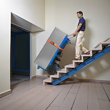 VEVOR Electric Stair Climbing Dolly, 880lbs Electric Stair Climbing Hand Trucks with 157.5in Rope & Extendable Handle, Heavy Duty Stair Climber for Warehouse Logistics, Moving Furniture(Blue) - DDZLPLC880LBAYRVWV1 - view 9