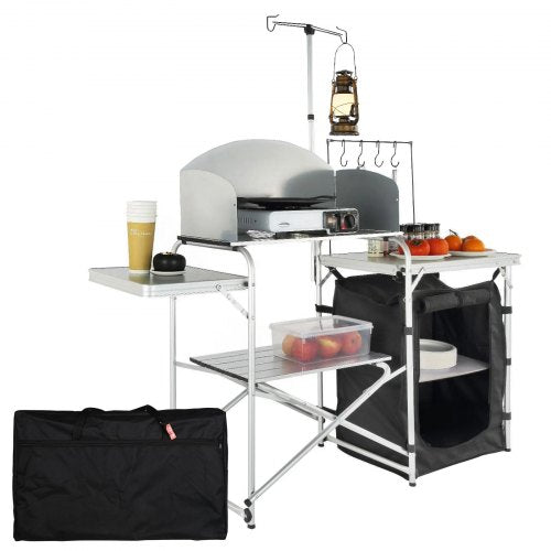 VEVOR Folding Camping Kitchen Table - Black, 1 cabinet - product view 1