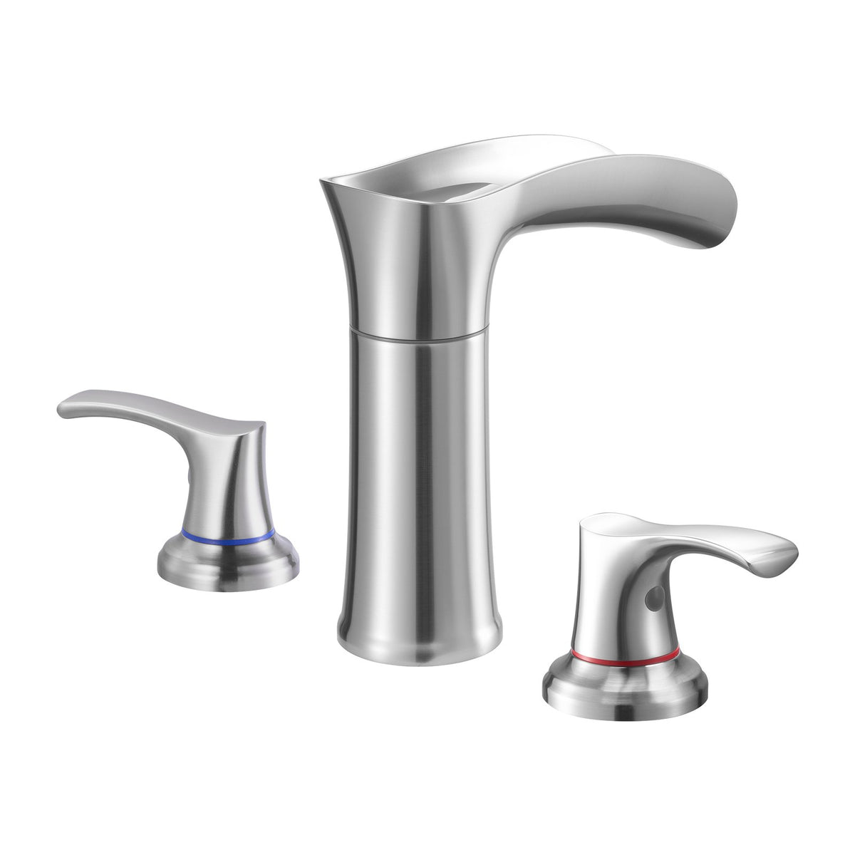 VEVOR Roman Tub Faucet, 3 Hole Waterfall Bathtub Faucet, Zinc Alloy Bath Tubs Faucets Set with 2 Handles, Deck Mount Bath Tub Faucets Set for Pet Washing, Adult Bathing, Silver, Hot & Cold Control - DFPTKBDHS2GSA6RHY001V0 - view 10