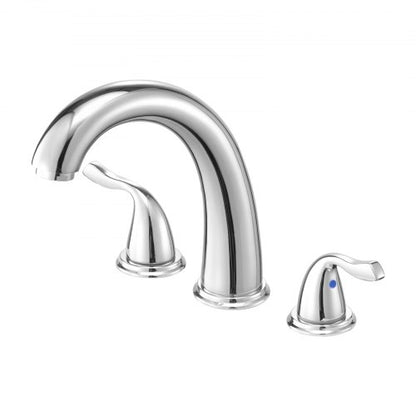 VEVOR Roman Tub Faucet, 3 Hole Waterfall Bathtub Faucet, Gooseneck Bath Tubs Faucets Set with 2 Handles, Deck Mount Bath Tub Faucets Set for Pet Washing, Adult Bathing, Silver, High Arc Spout - DFPTKBDHS2GSAURPW001V0 - view 2