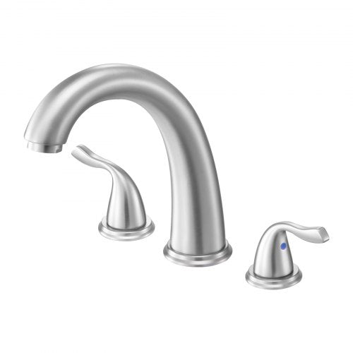 VEVOR Roman Tub Faucet, 3 Hole Waterfall Bathtub Faucet, Gooseneck Bath Tubs Faucets Set with 2 Handles, Roman Tub Faucets Deck Mount for Adult Bathing, Brushed Stainless Steel, High Arc Spout - DFPTKBDHS2GSXCXO0001V0 - view 2