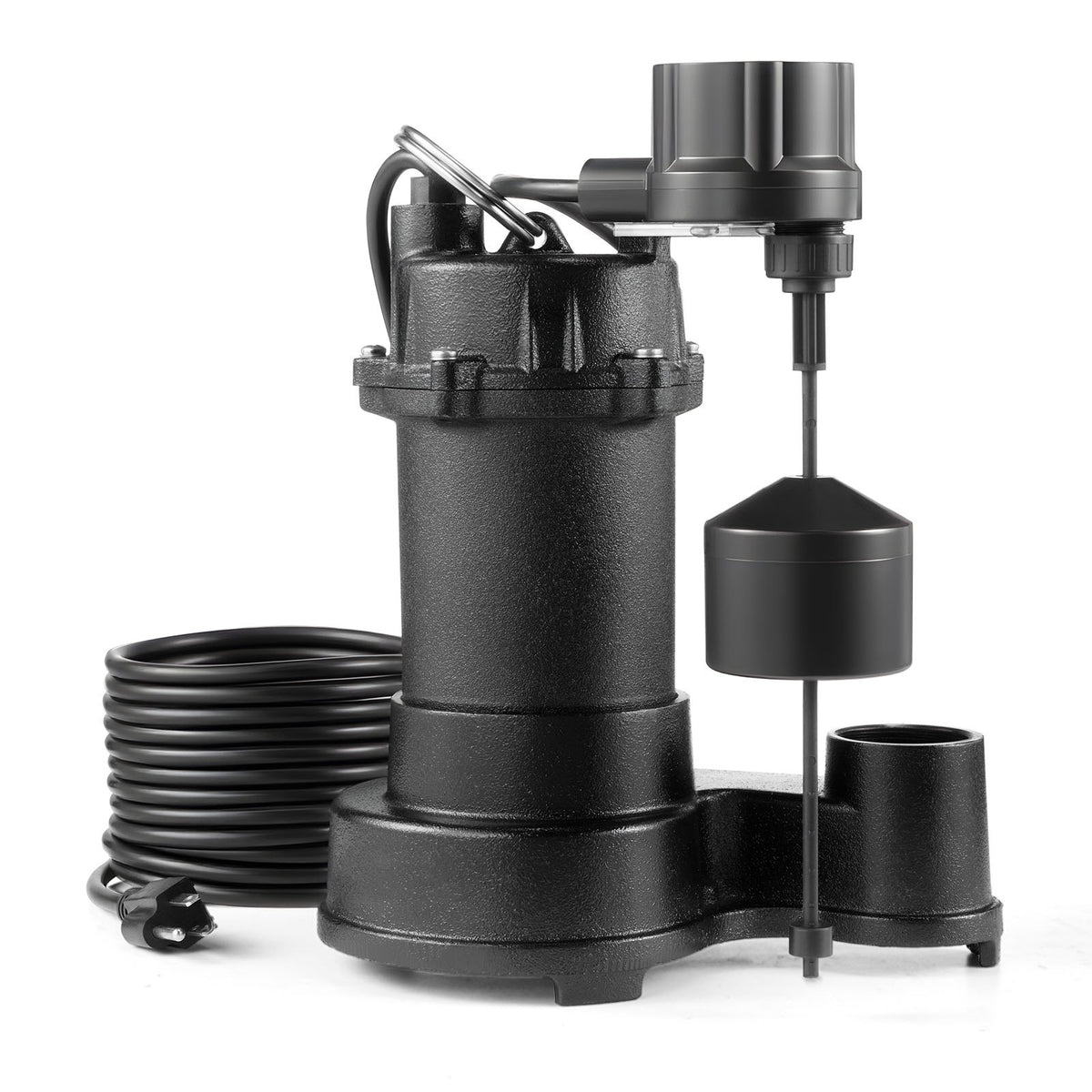 VEVOR Submersible Sewage Pump, 1/3 HP, 3000 GPH Cast Iron Sewage/Effluent Pump with Automatic Float Switch, 1.5-Inch NPT Discharge, 120V, 25 ft Lift, for Basement, Septic Tank, Residential Sump Basin - DFQWSBZT15YC3O9QP001V1 - view 1