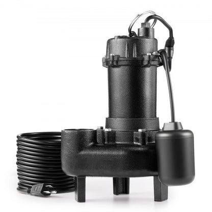 VEVOR Submersible Sewage Pump, 1/2 HP, 6000 GPH Cast Iron Sewage/Effluent Pump with Automatic Tethered Float Switch, 2-Inch NPT Discharge, 120V, 25 ft Max Lift, for Basement, Septic Tank, Residential - DFQWSBZT2YC01B18P001V1 - view 2