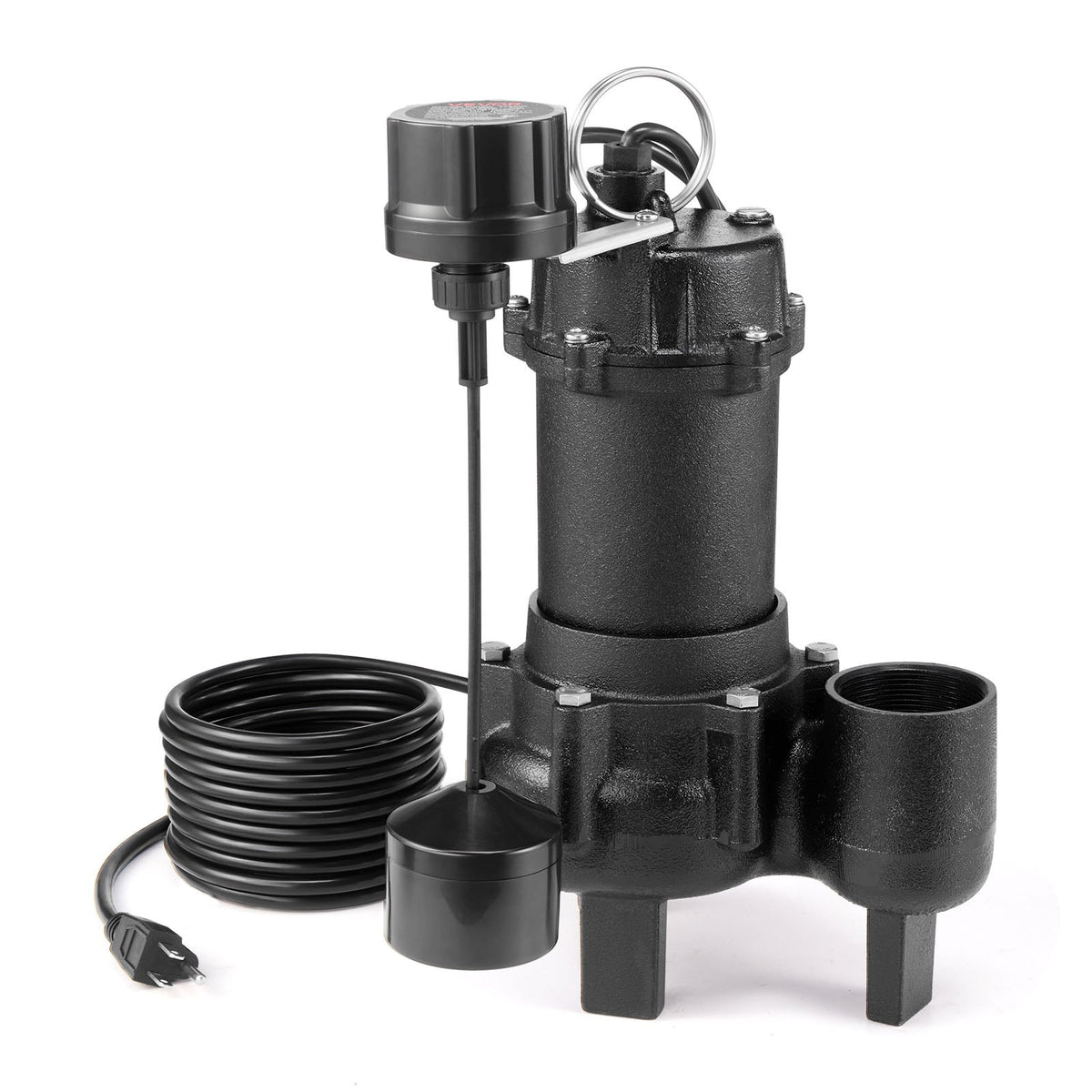 VEVOR Submersible Sewage Pump, 3/4 HP, 6000 GPH Cast Iron Sewage/Effluent Pump with Automatic Tethered Float Switch, 2-Inch NPT Discharge, 120V, 23 ft Max Lift, for Basement, Septic Tank, Residential - DFQWSBZT2YC09TIB0001V1 - view 1