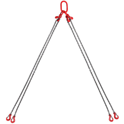 VEVOR Chain Sling, 1/4 inch x 5 ft Lifting Chains with Hooks, G80 Engine Chain Hoist Lifts, 6600 lbs/3 Ton Lifting Sling Chains for Engine Hoist, Engine Lift Chain with 4 Leg Grab Hooks and Adjusters - DGDLHHMGFH1J142Q0V0 - view 10