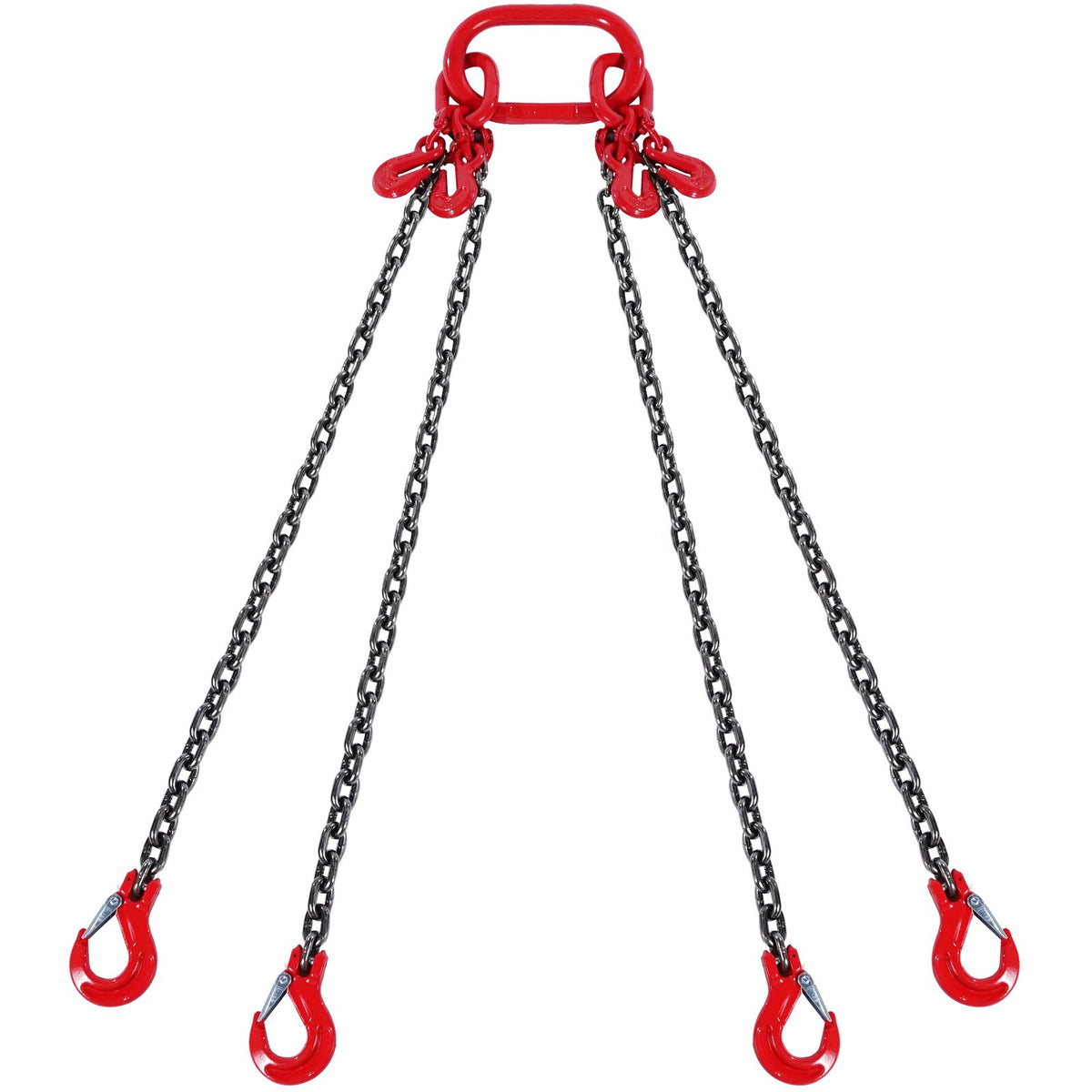 VEVOR Chain Sling, 5/16 inch x 10 ft Lifting Chains with Hooks, G80 Engine Chain Hoist Lifts, 11000 lbs/5 Ton Lifting Sling Chains for Engine Hoist, Engine Lift Chain with 4 Leg Grab Hooks & Adjusters - DGDLHHMGFH1JG4PKZV0 - view 1