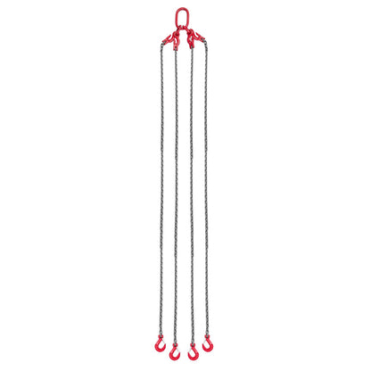 VEVOR Chain Sling, 3/8 in x 10 ft Lifting Chains with 4 Leg Grab Hooks, Heavy Duty G80 Alloy Steel Lifting Sling, 22900LBS Capacity, Adjustable Engine Chain Hoist Lifts for Cargo Security Towing - DGDLHHMGFH1JKA9OV001V0 - view 10