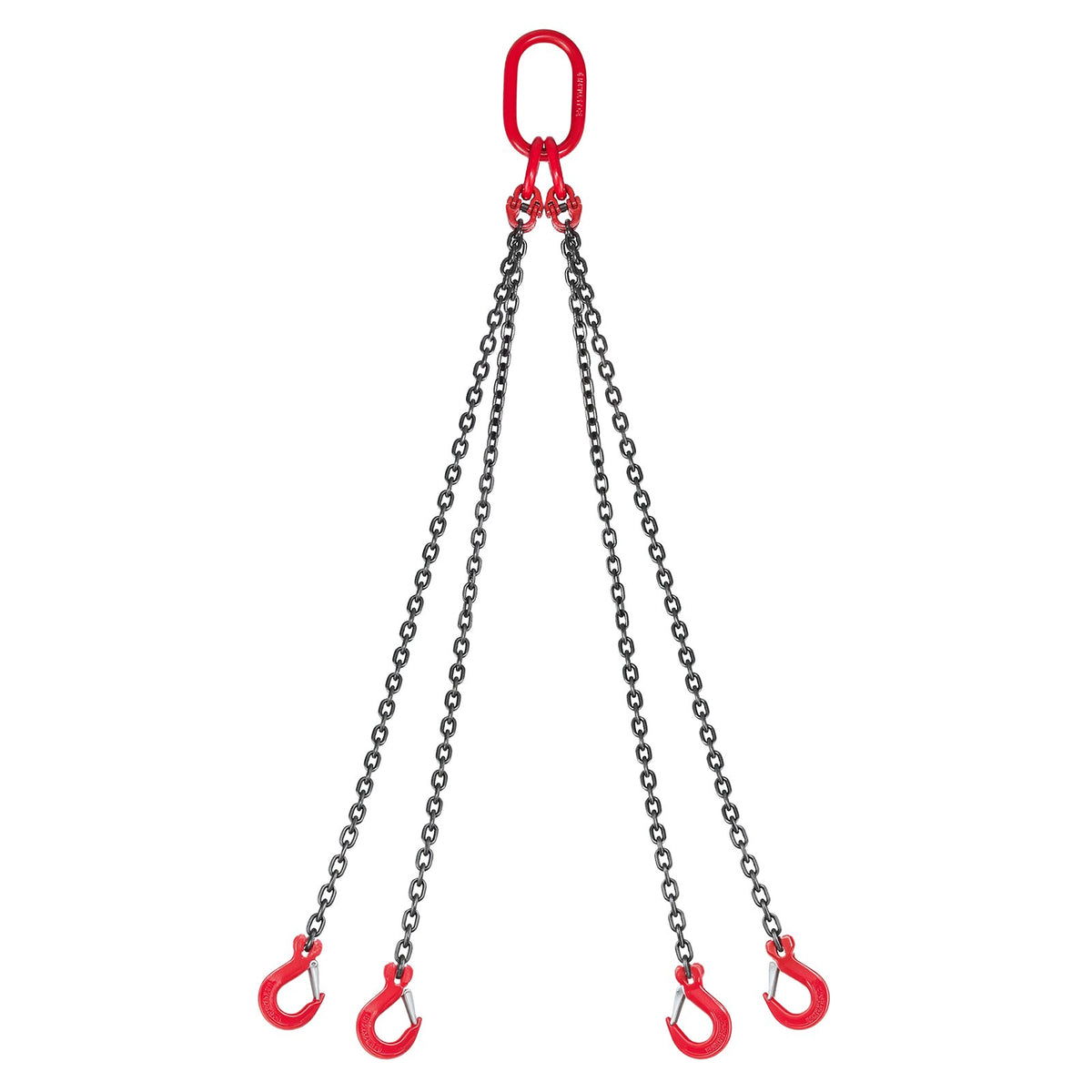 VEVOR Chain Sling, 1/4 in x 5 ft Lifting Chains with 4 Leg Grab Hooks, Heavy Duty G80 Alloy Steel Lifting Sling, 6600LBS Capacity, Adjustable Engine Chain Hoist Lifts for Cargo Security Towing - DGDLHHMGFH1JUGYEP001V0 - view 1