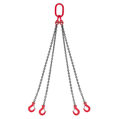 VEVOR Chain Sling, 1/4 in x 5 ft Lifting Chains with 4 Leg Grab Hooks, Heavy Duty G80 Alloy Steel Lifting Sling, 6600LBS Capacity, Adjustable Engine Chain Hoist Lifts for Cargo Security Towing - DGDLHHMGFH1JUGYEP001V0 - view 1