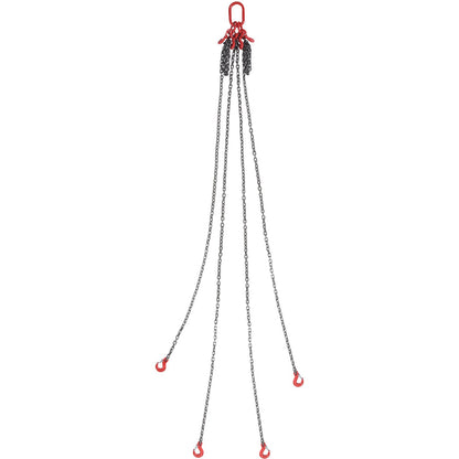VEVOR Chain Sling, 3/8 inch x 10 ft Lifting Chains with Hooks, G80 Engine Chain Hoist Lifts, 18400 lbs/8 Ton Lifting Sling Chains for Engine Hoist, Engine Lift Chain with 4 Leg Grab Hooks & Adjusters - DGDLHHMGFH1JVNVOQV0 - view 10