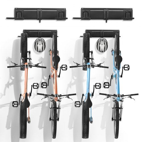 VEVOR Bike Storage Rack, 4 Bike Racks and 2 Helmets Hooks, Wall Mount Bike Storage Hanger, Home & Garage Organizer, Customizable for Various Bike Sizes, Adjustable Holder, Holds Up to 200 lbs, 36-inch - DGGJ36INCH40T3UITV0 - view 2