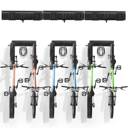 VEVOR Bike Storage Rack, 6 Bike Racks and 3 Helmets Hooks, Wall Mount Bike Storage Hanger, Home & Garage Organizer, Customizable for Various Bike Sizes, Adjustable Holder, Holds Up to 300 lbs, 51-inch - DGGJ51INCH60LFCCJV0 - view 1