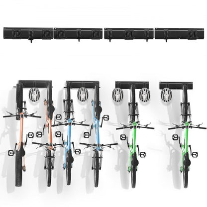 VEVOR Bike Storage Rack, 6 Bike Racks and 5 Helmets Hooks, Wall Mount Bike Storage Hanger, Home & Garage Organizer, Customizable for Various Bike Sizes, Adjustable Holder, Holds Up to 300 lbs, 64-inch - DGGJ64INCH605CR2ZV0 - view 2