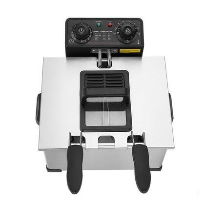 VEVOR Commercial Electric Deep Fryer, 9.51 Qt, 1700W Stainless Steel Countertop Fryer with Large & Small Baskets, Overheat Protection, Temp Control, Timer, Detachable for Home Restaurant Use, Silver - DGJYDZGJCK5LIHKY5001V1 - view 10