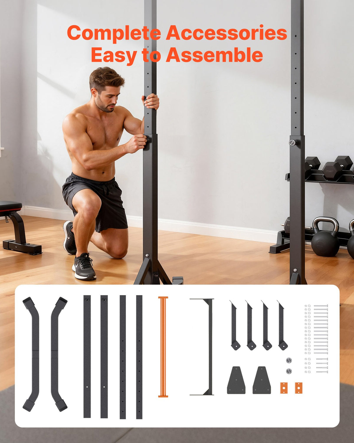 VEVOR Pull Up Bar, 330LBS Capacity Portable Pullup Bar Station, Pullup Bars Free Standing with H-Frame Structure & Heavy-Duty Steel Tube, 8 Level Height Adjustment Gravity Fitness for Arms Back Chest - DGKYTXSJBKZD33L3K001V0 - view 7