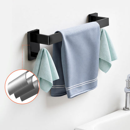 VEVOR Matte Black Bathroom Hardware Set, 5 Pieces Bathroom Accessories Set, Stainless Steel 16 inch Towel Bar, Towel Rack, 2 Robe Towel Hooks, Toilet Paper Holder for Bath Room, Wall Mounted - DGMJGTZ16INCLPWEB001V0 - view 9