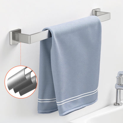 VEVOR Brushed Nickel Bathroom Hardware Set, 5 Pieces Bathroom Accessories Set, Stainless Steel 24 inch Towel Bar, Towel Rack, 2 Robe Towel Hooks, Toilet Paper Holder for Bath Room, Wall Mounted - DGMJGTZ24INC3TPQP001V0 - view 9