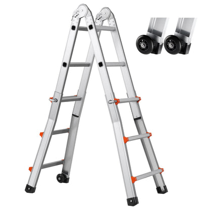 VEVOR Telescoping Ladder A Frame, 11 FT Compact Aluminum Extension Ladder, Multi-Function Portable Collapsible RV Ladder, Telescopic Ladder for Homework Stairs Indoor Outdoor Roof, 330lb Load - DGNAZXYST33MM1GBIV0 - view 10