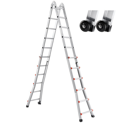 VEVOR Telescoping Ladder A Frame, 20.5 FT Compact Aluminum Extension Ladder, Multi-Function Portable Collapsible RV Ladder, Telescopic Ladder for Homework Stairs Indoor Outdoor Roof, 330lb Load - DGNAZXYST62MS3QAVV0 - view 10