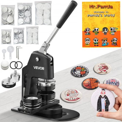 VEVOR Button Maker Machine, Multiple Sizes 1.25+2.25 Inch Badge Punch Press Kit, Children DIY Gifts Pin Maker, Button Making Supplies with 500pcs Button Parts & Circle Cutter & - DGNBJSKXZJZHS2URAV0 - view 1