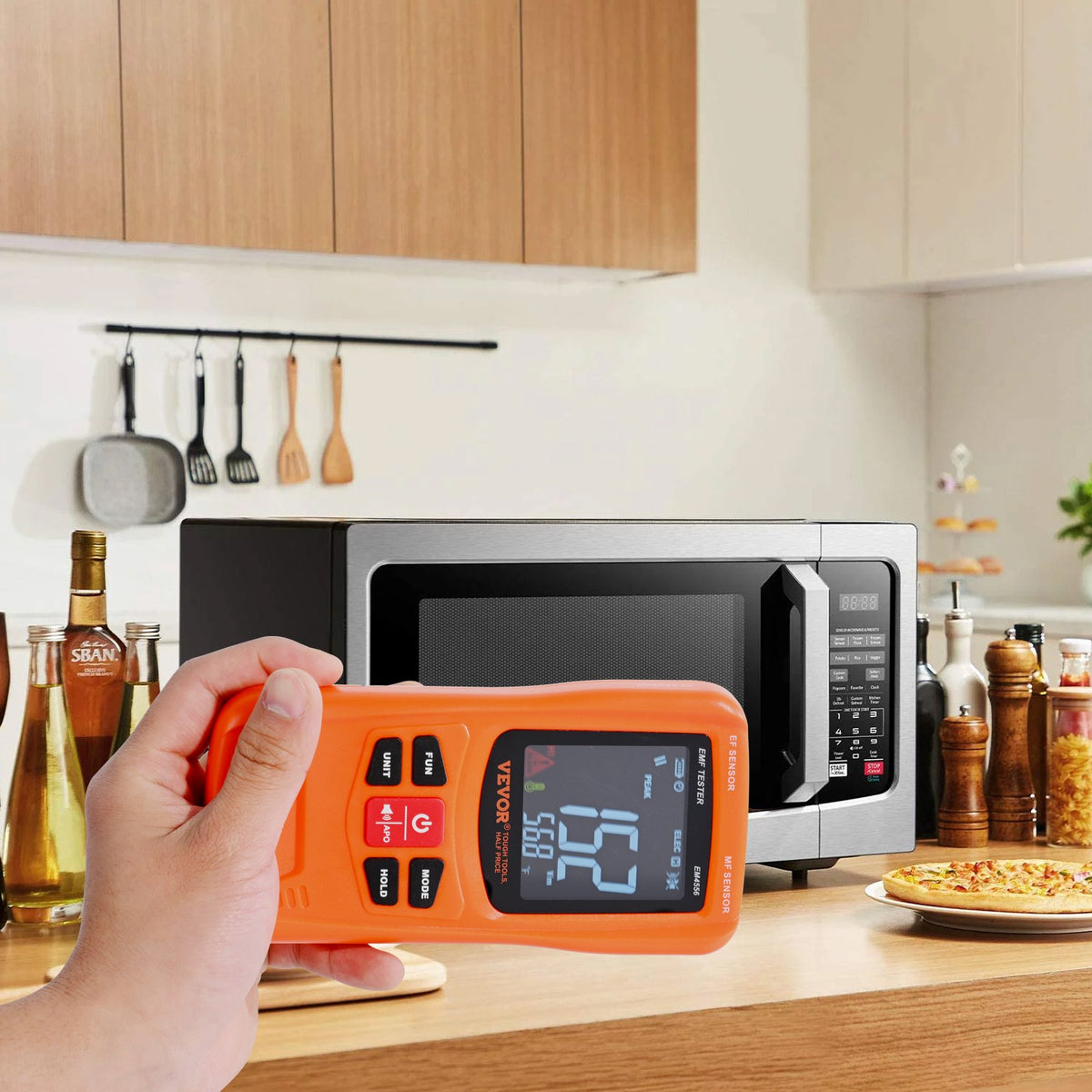 VEVOR 3-in-1 EMF Meter, 5Hz-6GHz, Handheld Rechargeable Electromagnetic Field Radiation Detector, Digital LCD EMF Tester for EF MF RF Home Inspections Outdoor Ghost Hunting 5G Cell Tower Temperature - DGNEMFJSHYYJH5E2WV9 - view 9